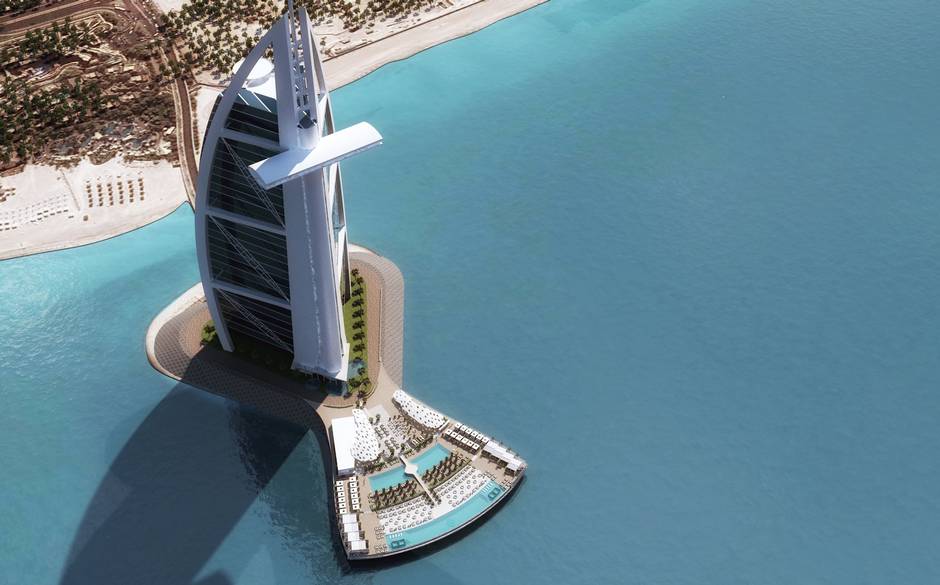 نظرة على جزيرة تراس برج العرب في دبي
