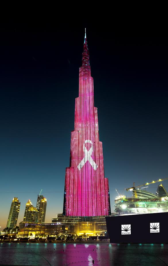 برج خليفة يشارك في شهر التوعية بمرض سرطان الثدي