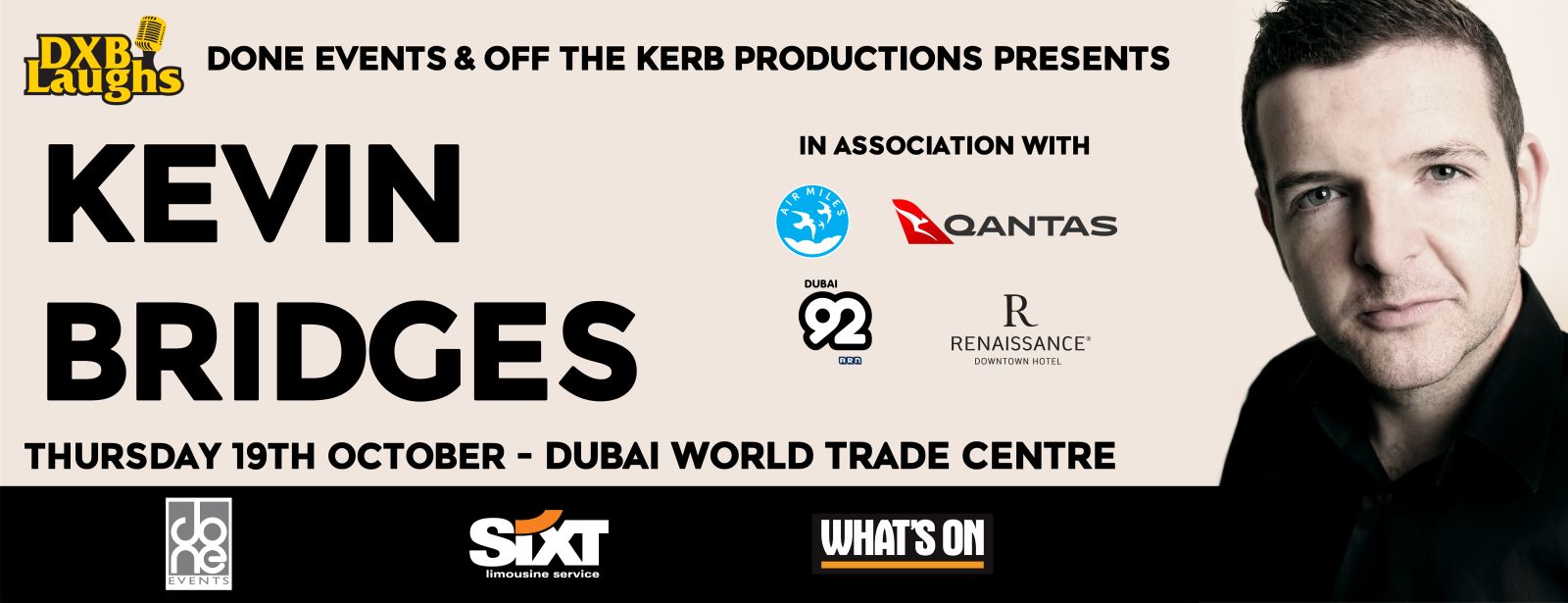 عرض الكوميديان كيفن بريدجس في دبي خلال أكتوبر 2017