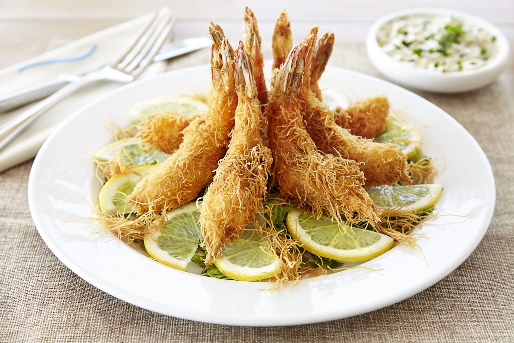 Fried prawns with vermicelli
