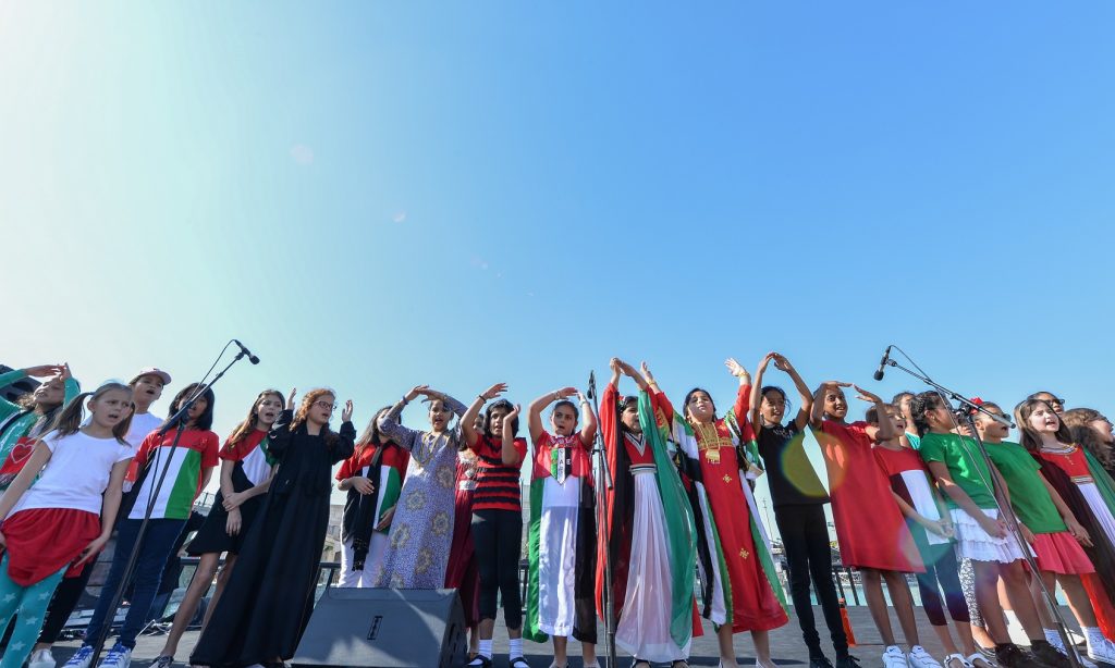 حفل حسين الجسمي وبلقيس وفايز السعيد في دبي خلال عيد الإتحاد ال46