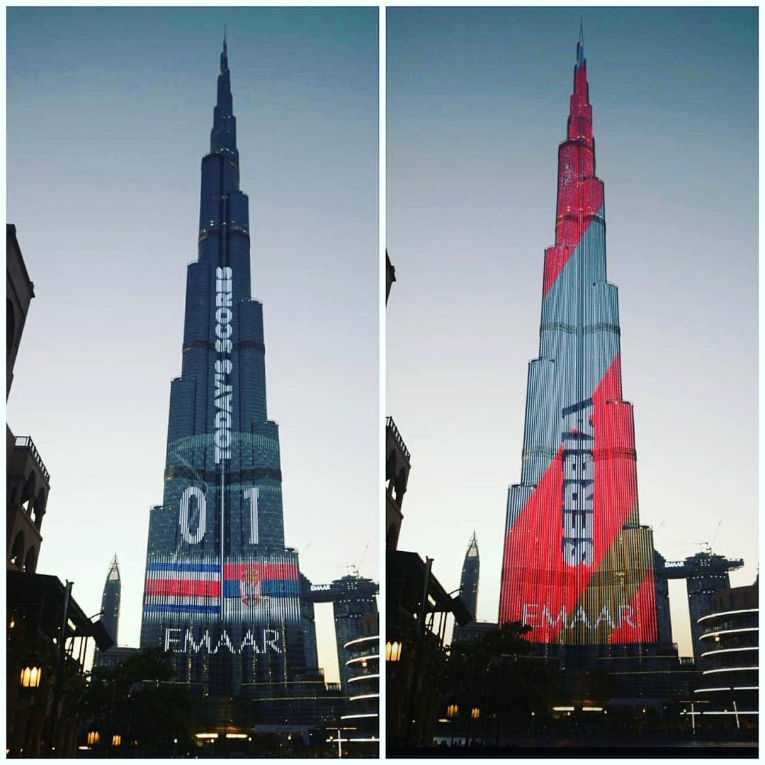 برج خليفة يحتفل بكأس العالم 2018