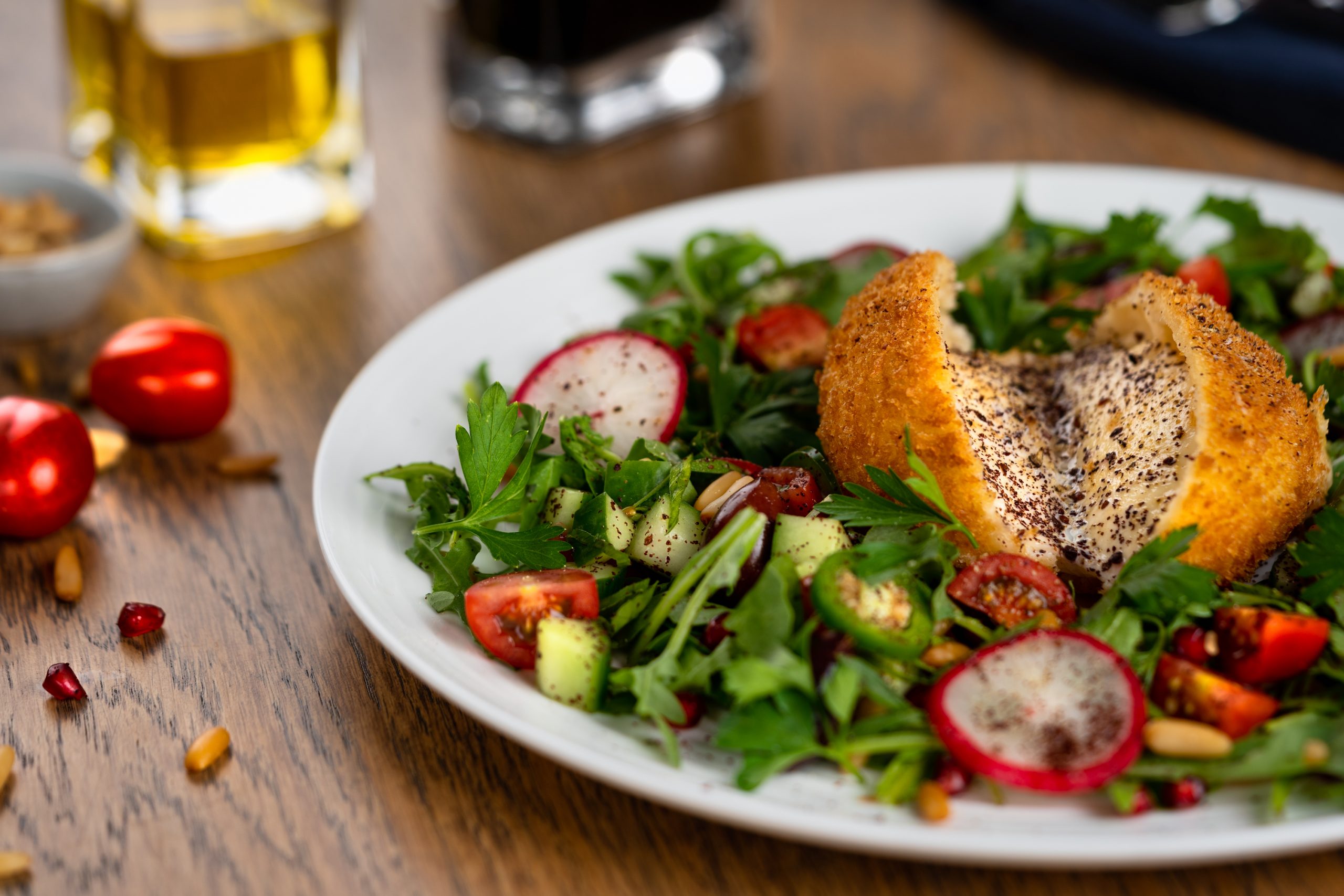 Fried Burrata and Extraordinary Fattoush Salad